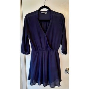 Lush Chiffon Navy Dress